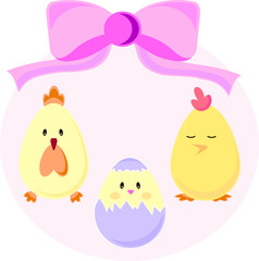 Set of Easter chicks