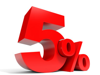 Red five percent off. Discount 5%.