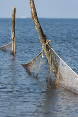 Dutch sea with fishing nets