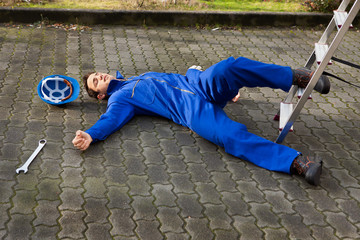 Unconscious Technician Fell From Ladder On Street