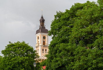 Tower of Kamianets-Podilskyi town hall. Ukraine