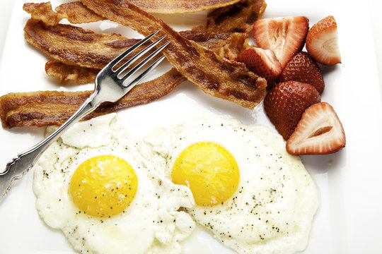 Bacon and Eggs Close up
