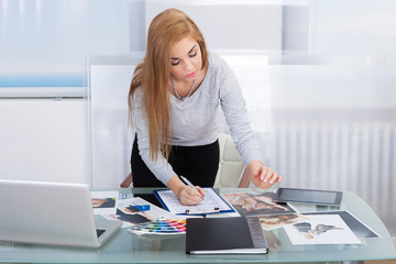 Young Woman Choosing Color