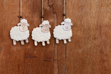 Handmade White Sheep Hanging Decoration