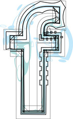 Font illustration letter f