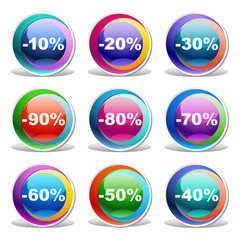 Colorful discount labels 9