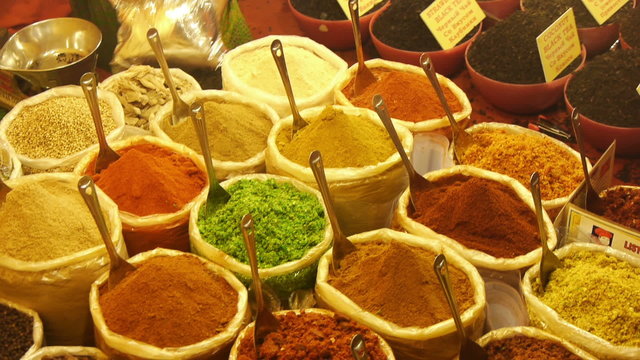 Different spices at Goa market
