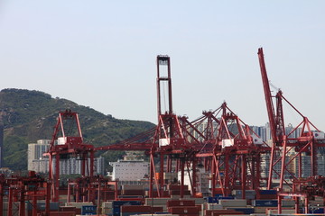 Fototapeta na wymiar Container Port, Hong Kong