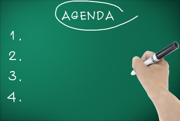 Agenda hand writing