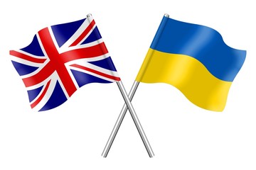 Flags: United Kingdom and Ukraine