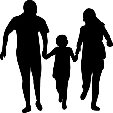 family silhouette - vector