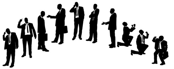 Vector silhouette of businessman.