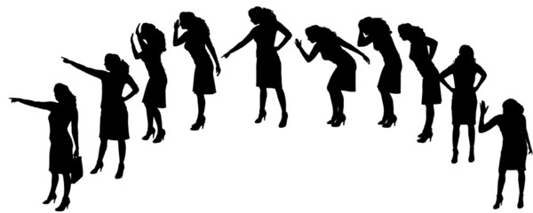 Vector silhouette of woman.