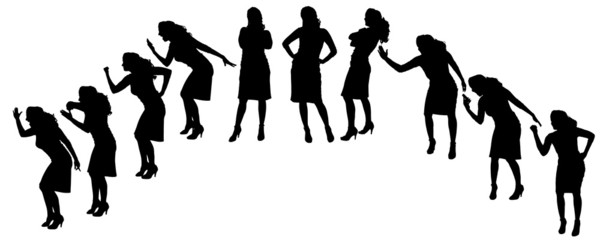 Vector silhouette of woman.