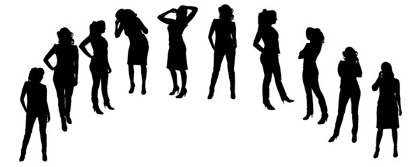 Vector silhouette of businesswoman.