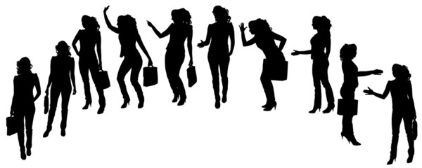 Vector silhouette of businesswoman.