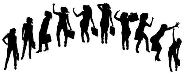 Vector silhouette of businesswoman.