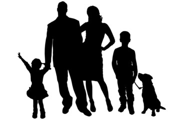 Vector silhouette of family.