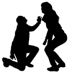 Vector silhouette of people.