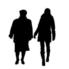 Vector silhouette of women.