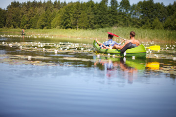 People boating on river