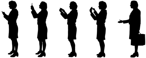 Vector silhouette of businesswoman.