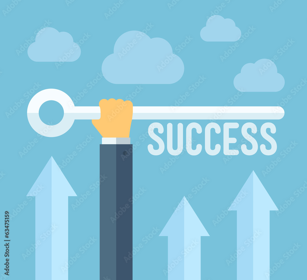 Wall mural the key to success illustration concept