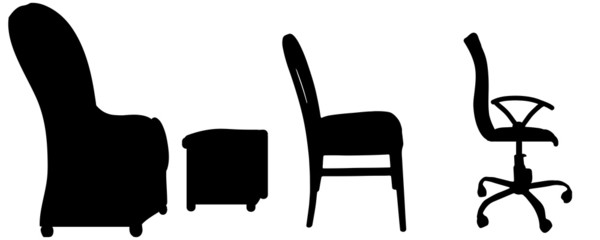 Vector silhouettes of chairs.