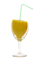 juicy lemon in a glass