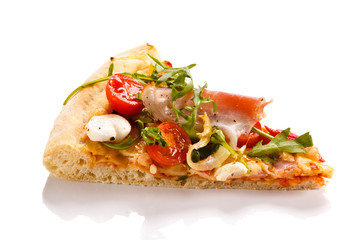 Pizza on white background
