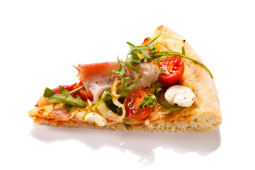Pizza on white background