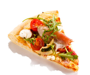 Pizza on white background