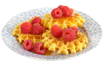 Waffles with Raspberries