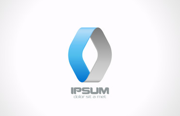 Business Corporate abstract vector logo design. Rhombus icon