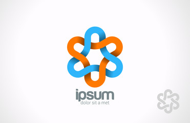 Flower loop infinity vector logo design. Triangle looped icon