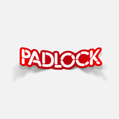 realistic design element: padlock