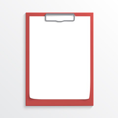 Realistic red clipboard