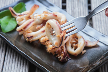 barbecue grilled squid
