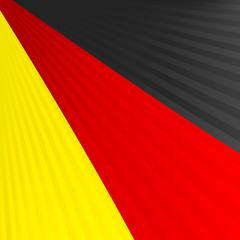 Abstract waving black red yellow ribbon flag