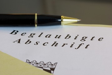 Beglaubigte Abschrift