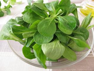 Eine Schale mit Feldsalat