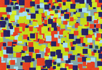 Bright mosaic  of colored squares  vintage pattern background