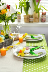 Beautiful holiday Easter table setting