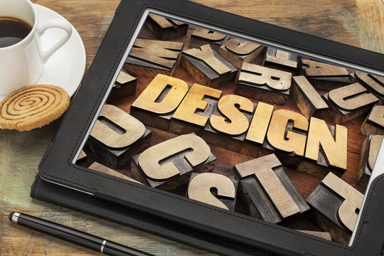 design  word on digital tablet