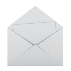 White envelope with sheet of paper