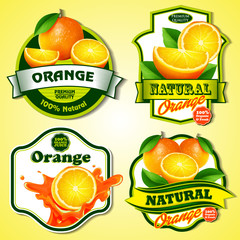 orange badges and stickers