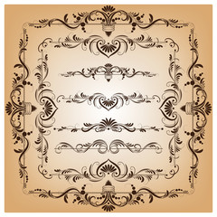 Set of vector borders and frames for design