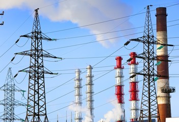 pipes and high voltage line support