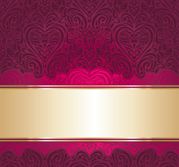 red and gold vintage invitation background