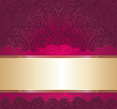 Red And Gold Vintage Invitation Background